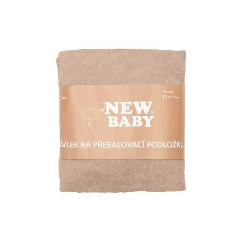 Husa, New Baby, Pentru saltea de infasat, 50x70 cm, Cu banda elastica, Bumbac terry, Beige
