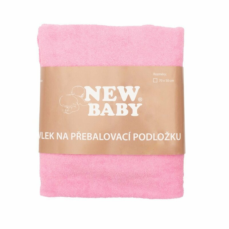 Husa, New Baby, Universala, Pentru saltea de infasat, Cu elastic, Din bumbac terry, Placut la atingere, 50x70 cm, 0 luni+, Pink