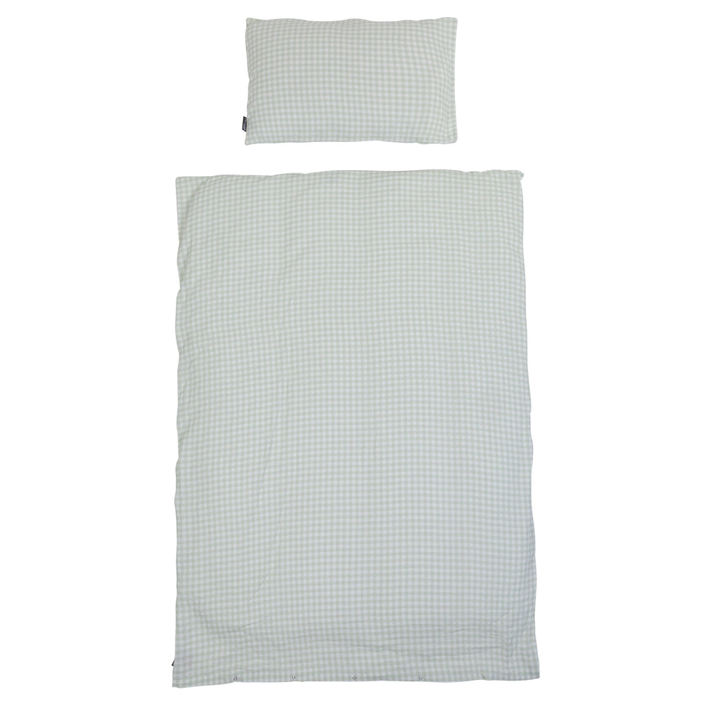 Husa pilota si fata de perna Childhome Jerse 100x140 cm Jerse Muselina Verde