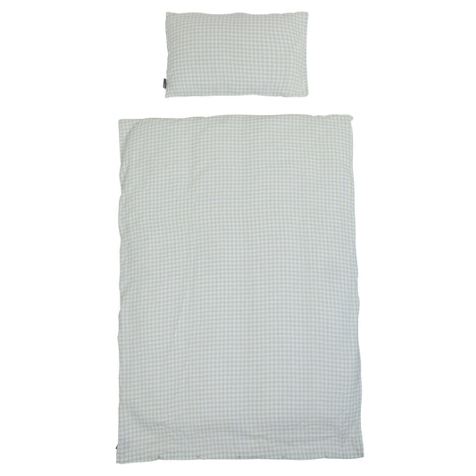 Husa pilota si fata de perna Childhome Jerse 100x140 cm Jerse Muselina Verde