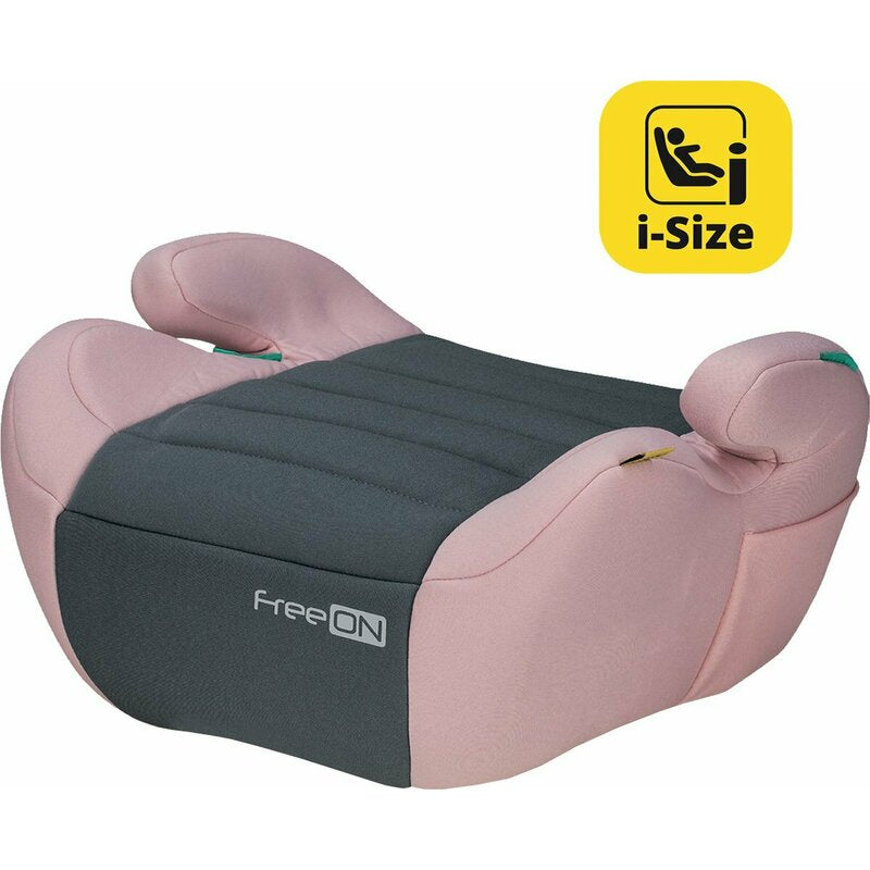 Înălțător auto FreeON Comfy i-Size 125–150 cm, roz și gri – vedere generală