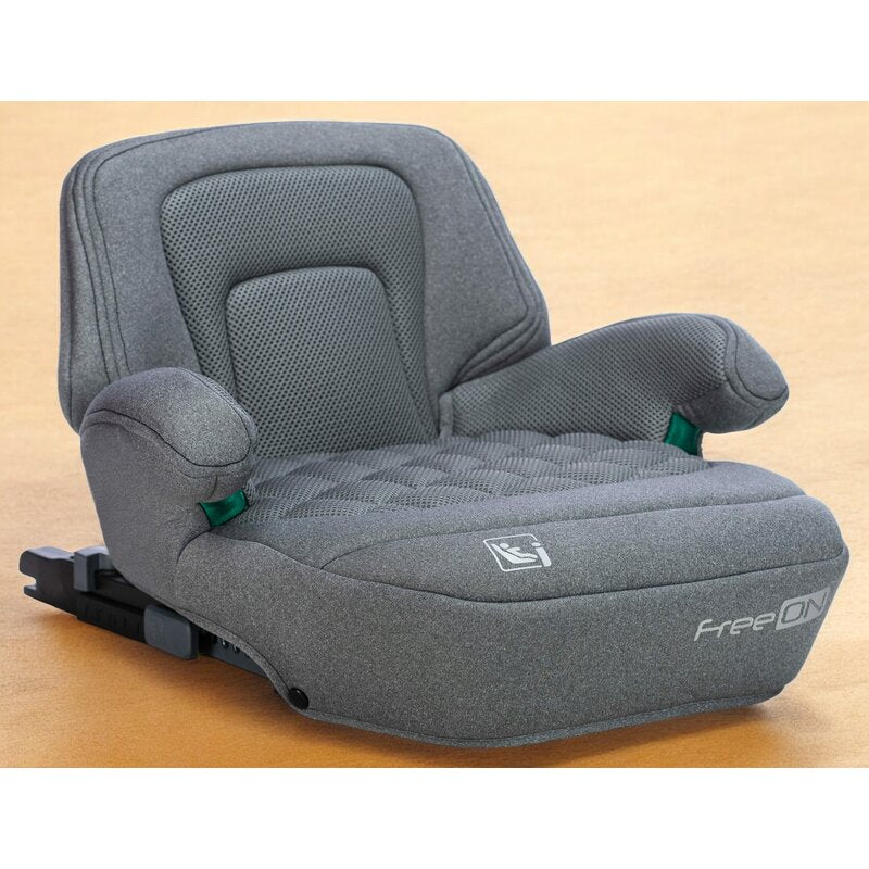 Inaltator auto, FreeOn, Cosmo Plus I-Size, Cu isofix, Cu spatar inaltat si cotiere, Potrivit pentru copiii intre 125 si 150 cm sau intre 25 si 36 Kg, Conform cu standardul european de securitate ECE R129, gri