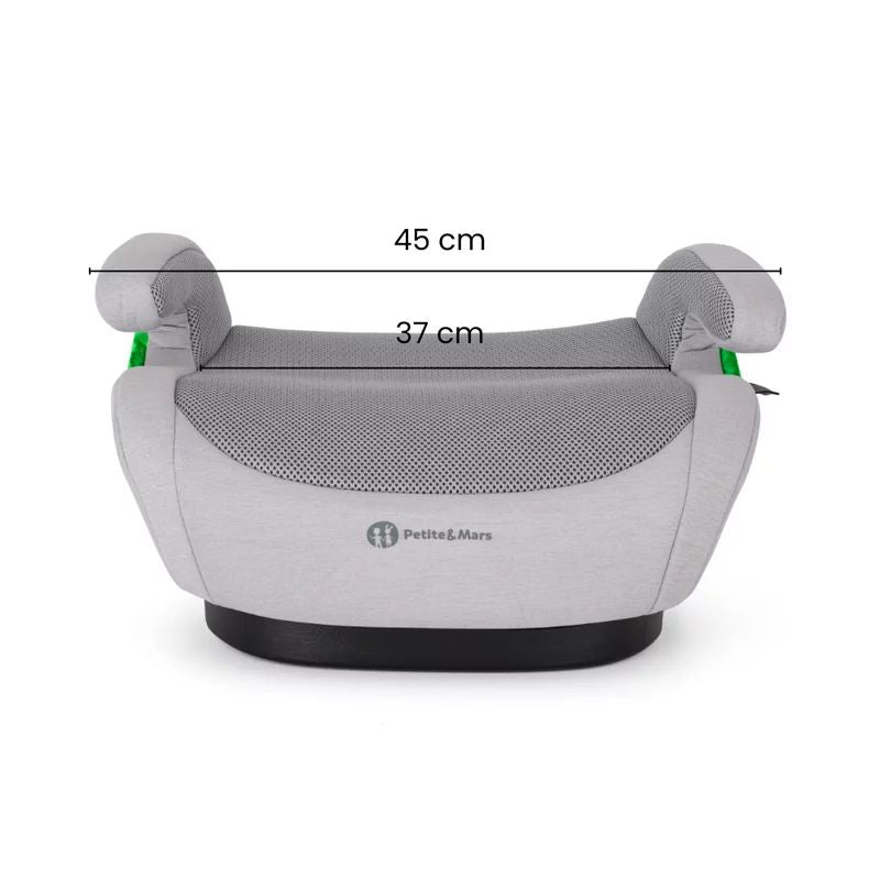 Inaltator auto, Petite&Mars, Optimus Pro, I-size, 125- 150 cm, 22-36 kg, Cu isofix, Forma ergonomica, Husa detasabila, Bej