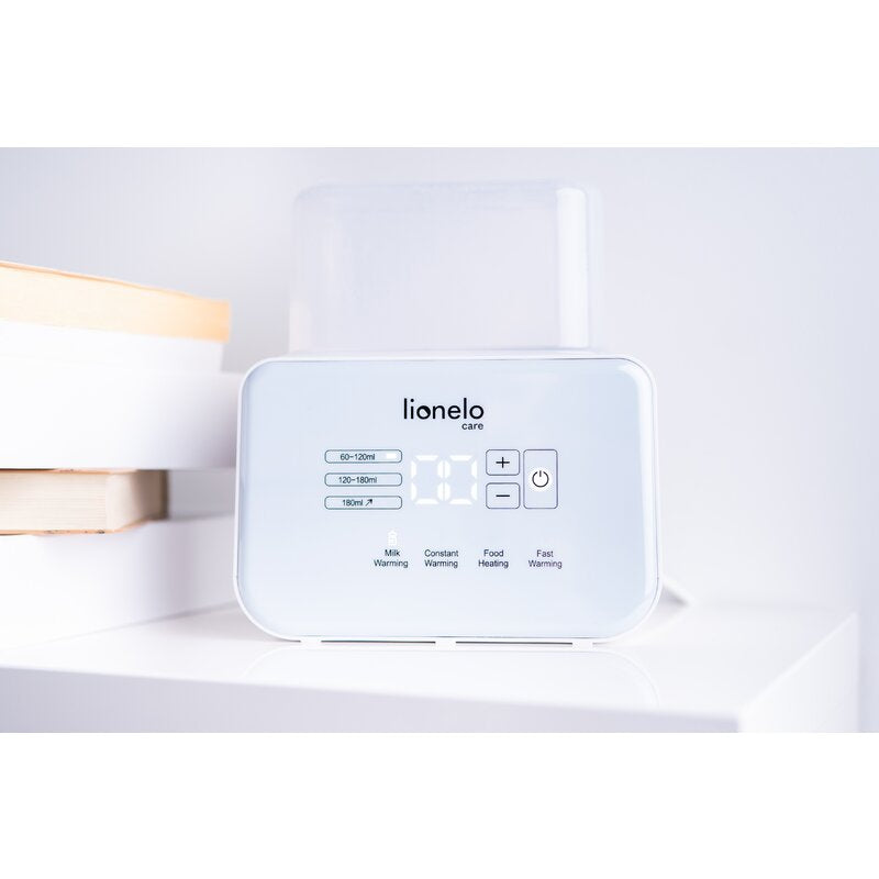 Incalzitor biberoane, Lionelo, ThermUp Double, 2 biberoane, 3 - 5 min, Temperatura constanta pana la 24 h, Sterilizare, Dezghetare, Fara BPA, Alb
