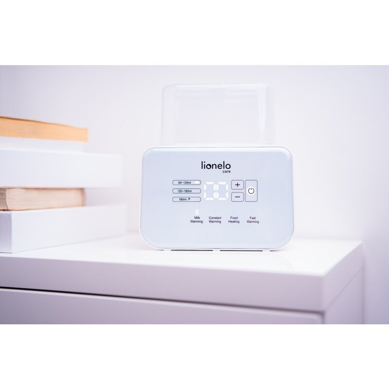 Incalzitor biberoane, Lionelo, ThermUp Double, 2 biberoane, 3 - 5 min, Temperatura constanta pana la 24 h, Sterilizare, Dezghetare, Fara BPA, Alb