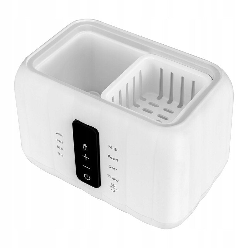 Incalzitor biberoane, Lionelo, ThermUp Duo, 6 moduri de operare, Incalzire, Pastrare temperatura, Decongelare, Senzor pentru temperatura, Oprire automata, Panou tactil, Pentru 2 biberoane simultan, fara BPA, Alb