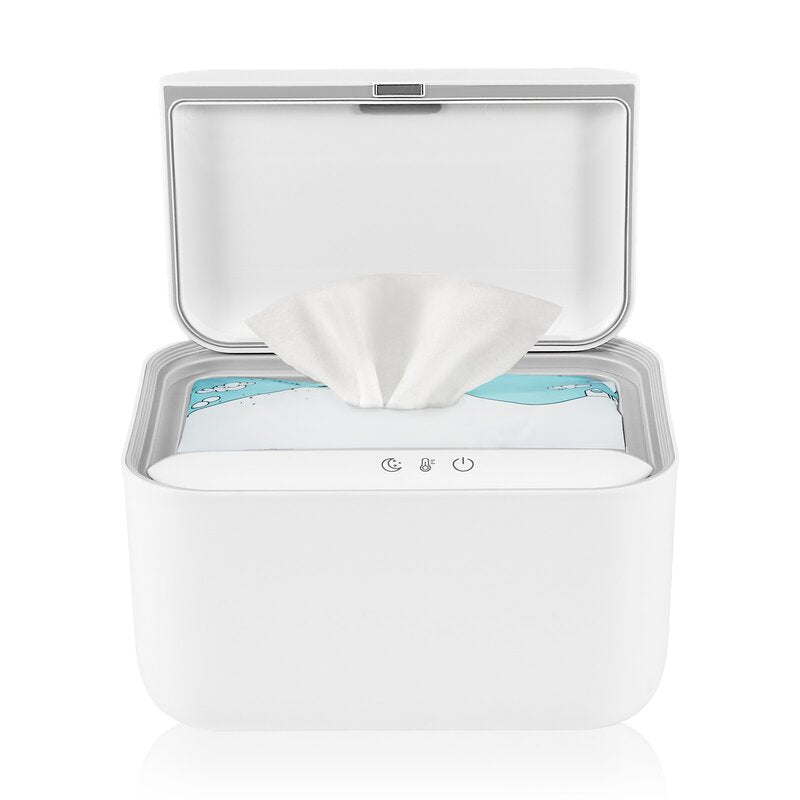 Incalzitor servetele umede, Lionelo, Babybliss, Cu 3 setari de temperatura, Loc suficient pentru un intreg pachet de servetele umede, Panou de control cu ecran tactil, Fara BPA, White