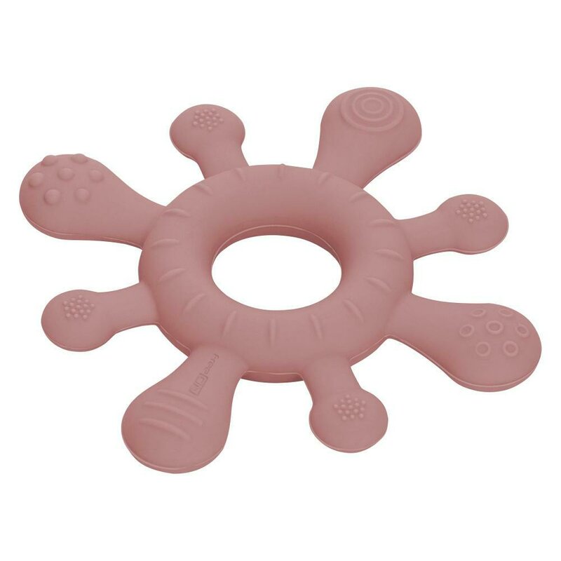 Inel de Dentitie FreeON Silicon Fara BPA Texturi Variate 3 luni+ Pink