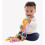 Inele de dentitie Playgro Loopy Links 24 piese atasabile la carucior si scaun auto