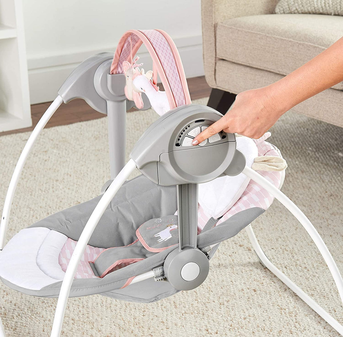 Ingenuity Leagan portabil Comfort 2 Go Flora the Unicorn