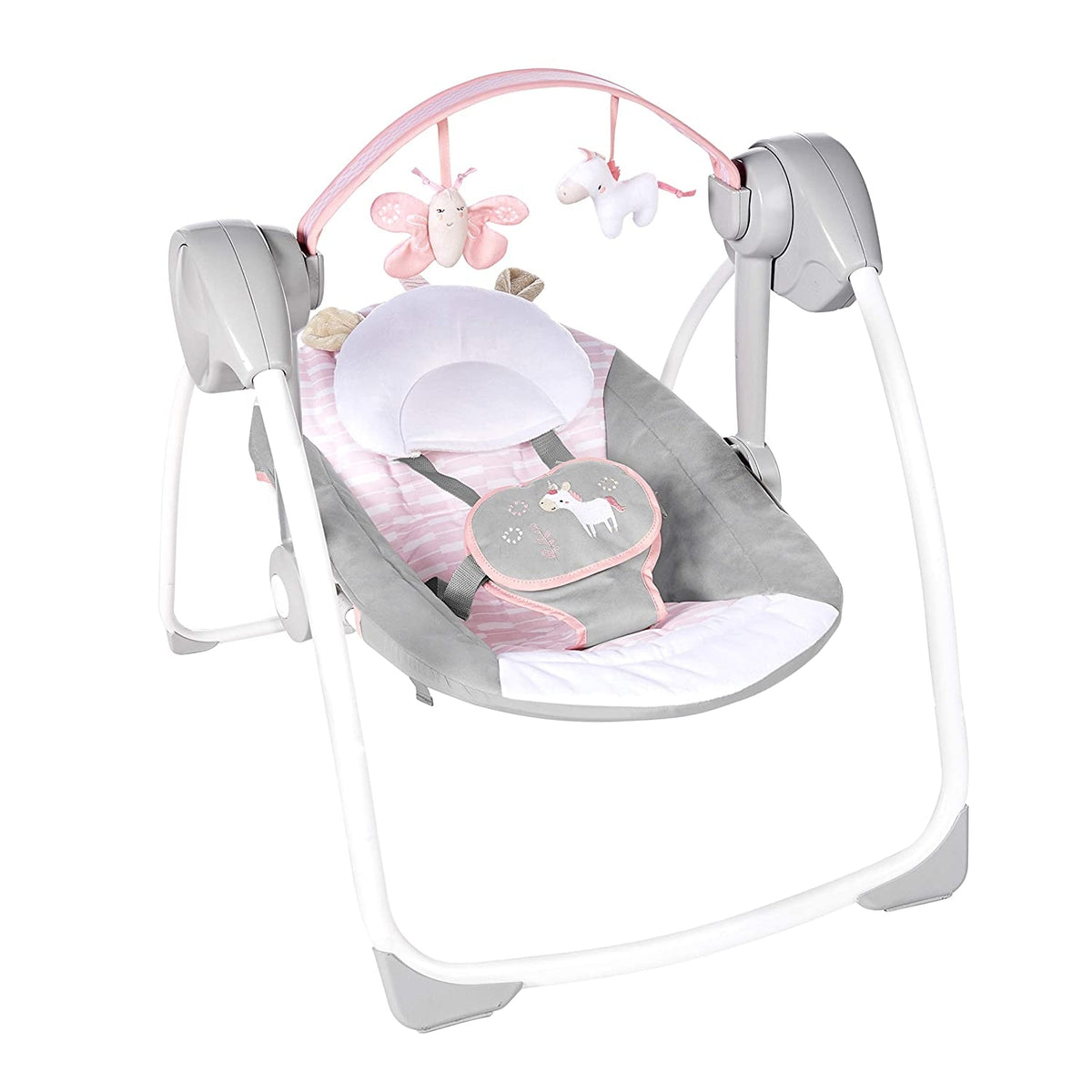 Ingenuity - Leagan portabil Comfort 2 Go Flora the Unicorn