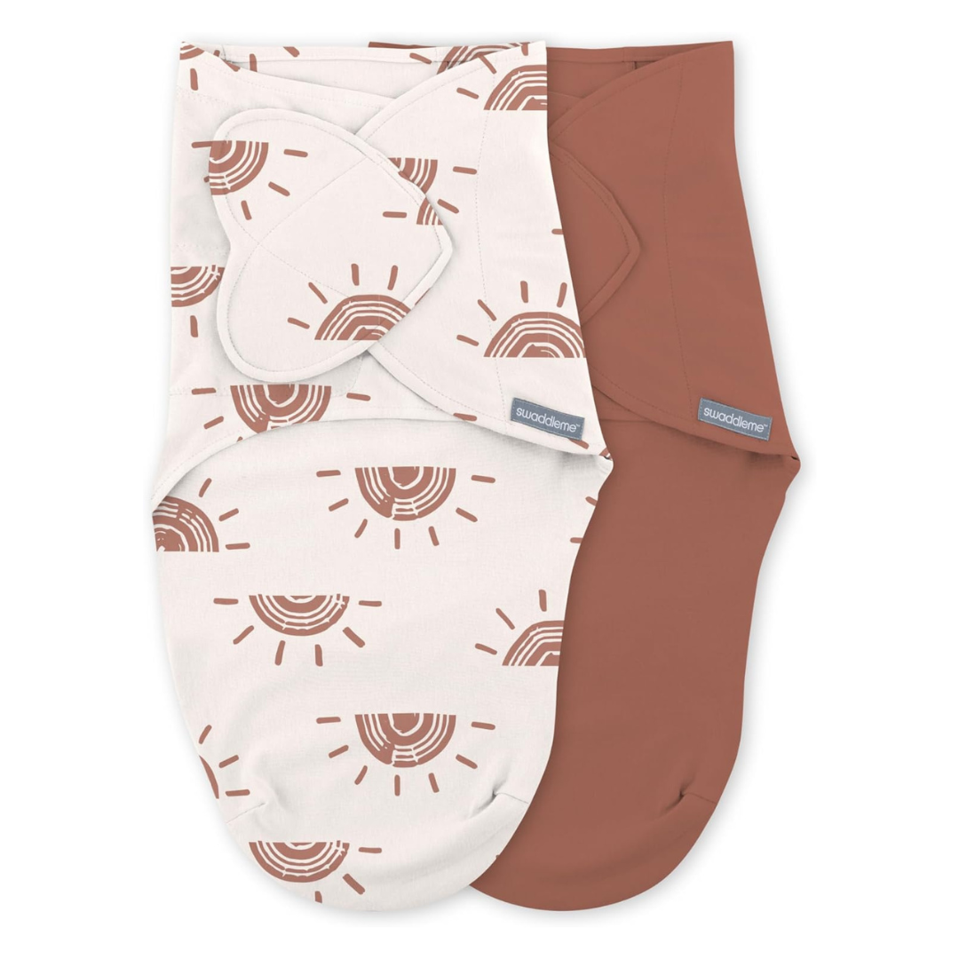 Ingenuity - Set 2 sisteme de infasare Swaddle Me 0-3 luni, colectia Monogram, Rising Sun