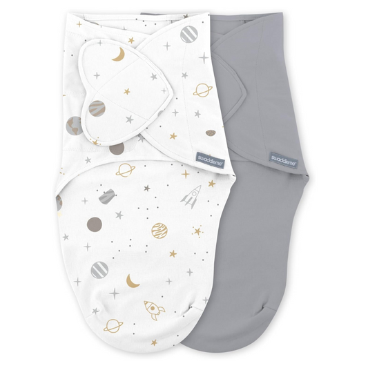 Ingenuity - Set 2 sisteme de infasare Swaddle Me 0-3 luni, colectia Monogram, Sunset Space