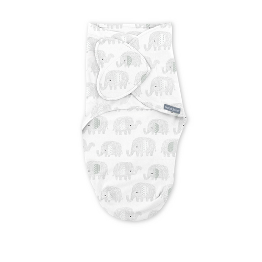 Ingenuity - Sistem de infasare Swaddle Me 0-3 luni, colectia Monogram, Scribble Elephant
