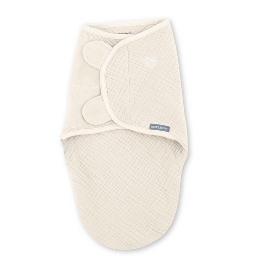 Ingenuity - Sistem de infasare Swaddle Me 0-3 luni, muselina, colectia Original, Cream