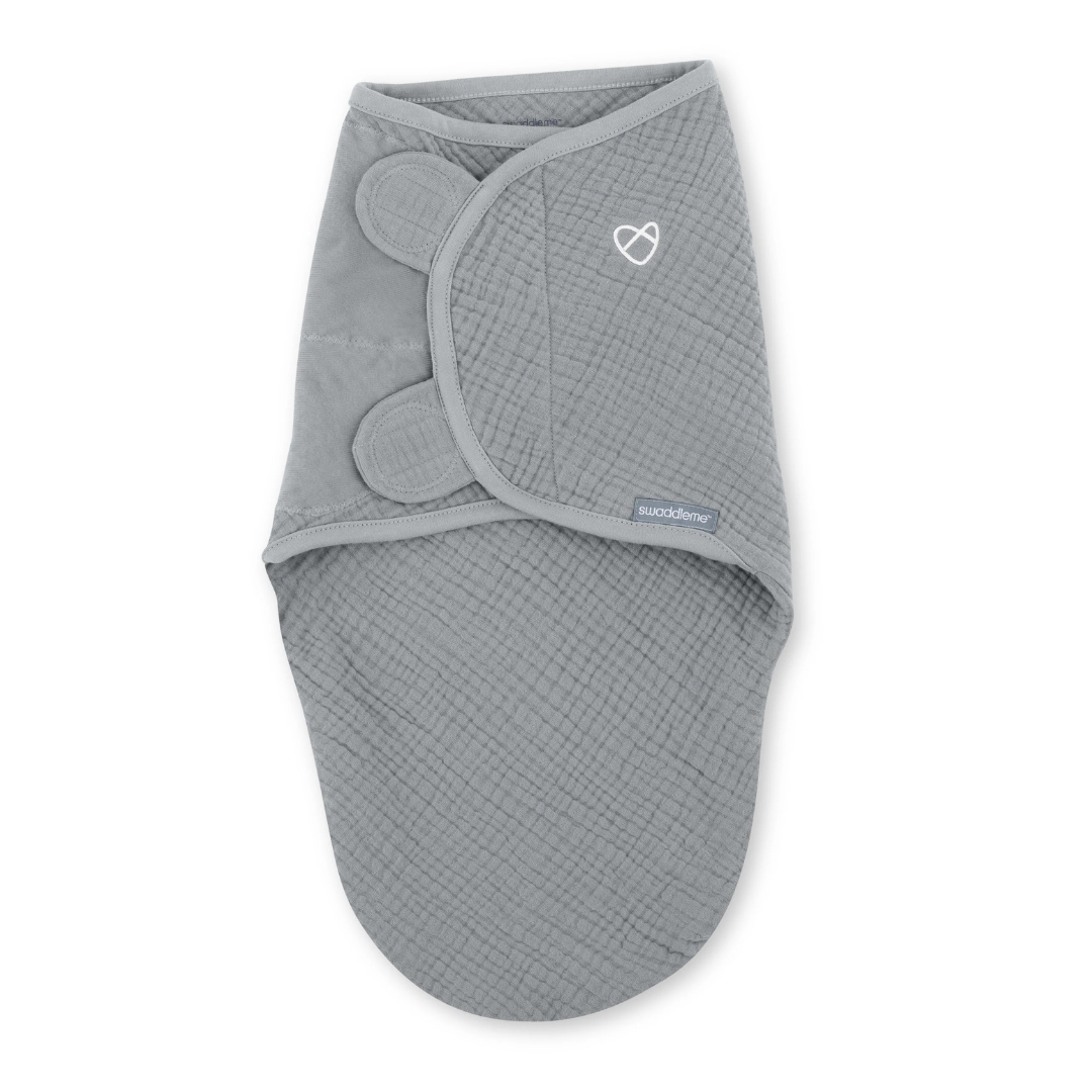 Ingenuity - Sistem de infasare Swaddle Me 0-3 luni, muselina, colectia Original, Granite
