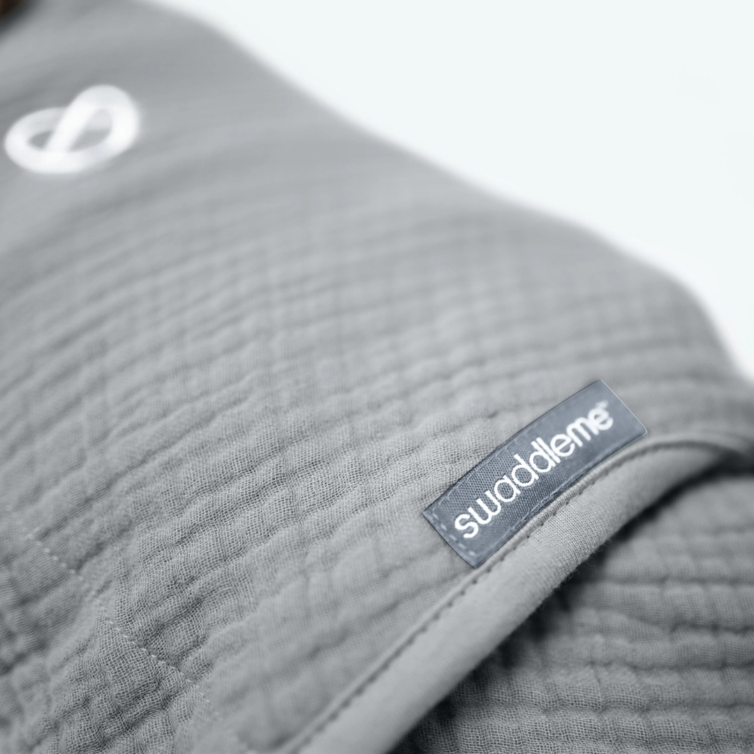 Ingenuity - Sistem de infasare Swaddle Me 0-3 luni, muselina, colectia Original, Granite