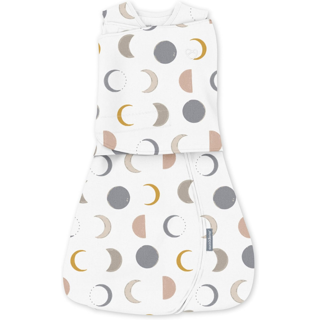Ingenuity - Sistem de infasare Swaddle Me 3-6 luni, Arms Free Convertible, Luna
