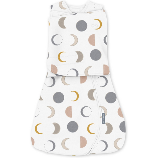 Ingenuity - Sistem de infasare Swaddle Me 3-6 luni, Arms Free Convertible, Luna