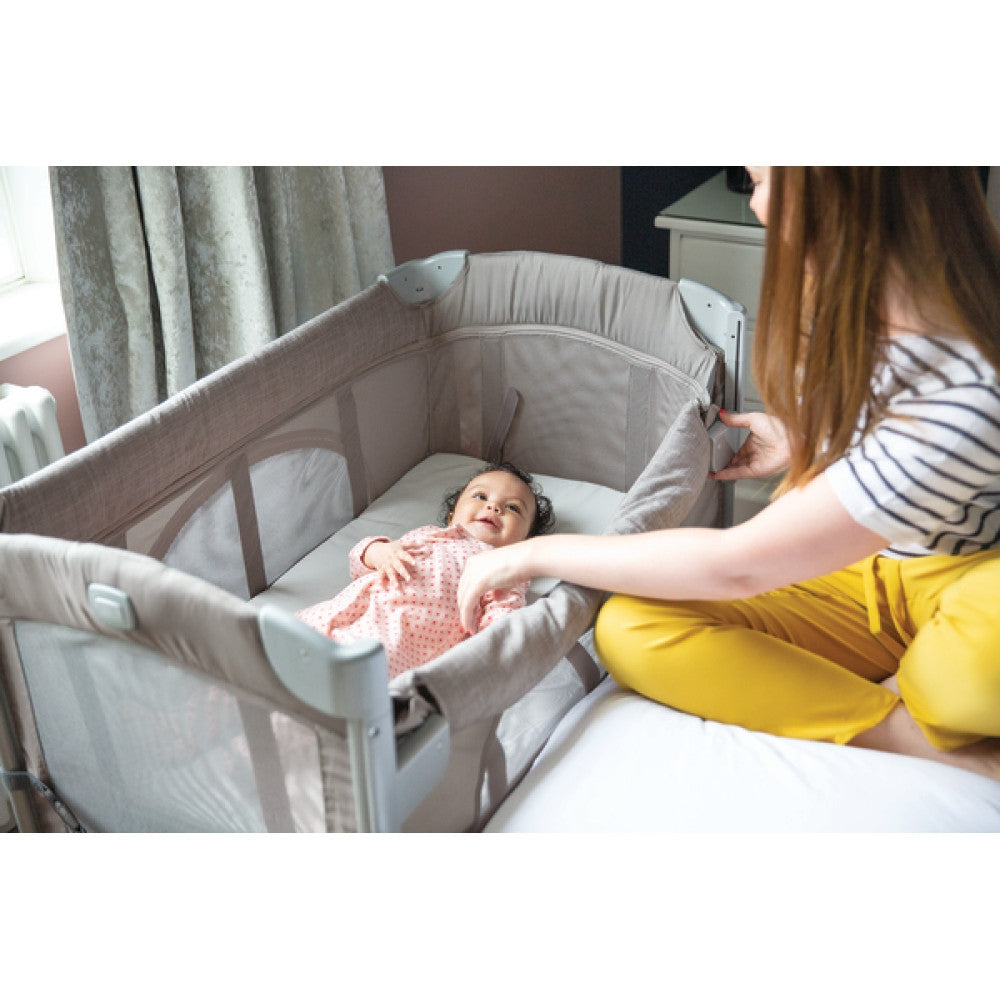 Joie - Patut pliant pentru cosleeping Kubbie Foggy Gray