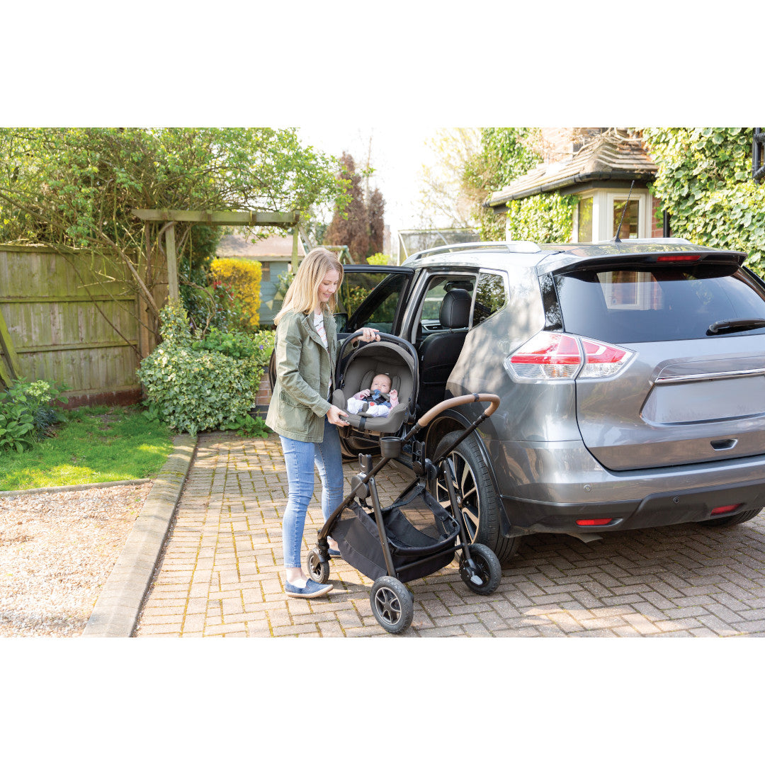 Joie - Scoica auto i-Snug 2 cu tetiera reglabila, 40-75 cm, Pebble, testata ADAC si certificata R129