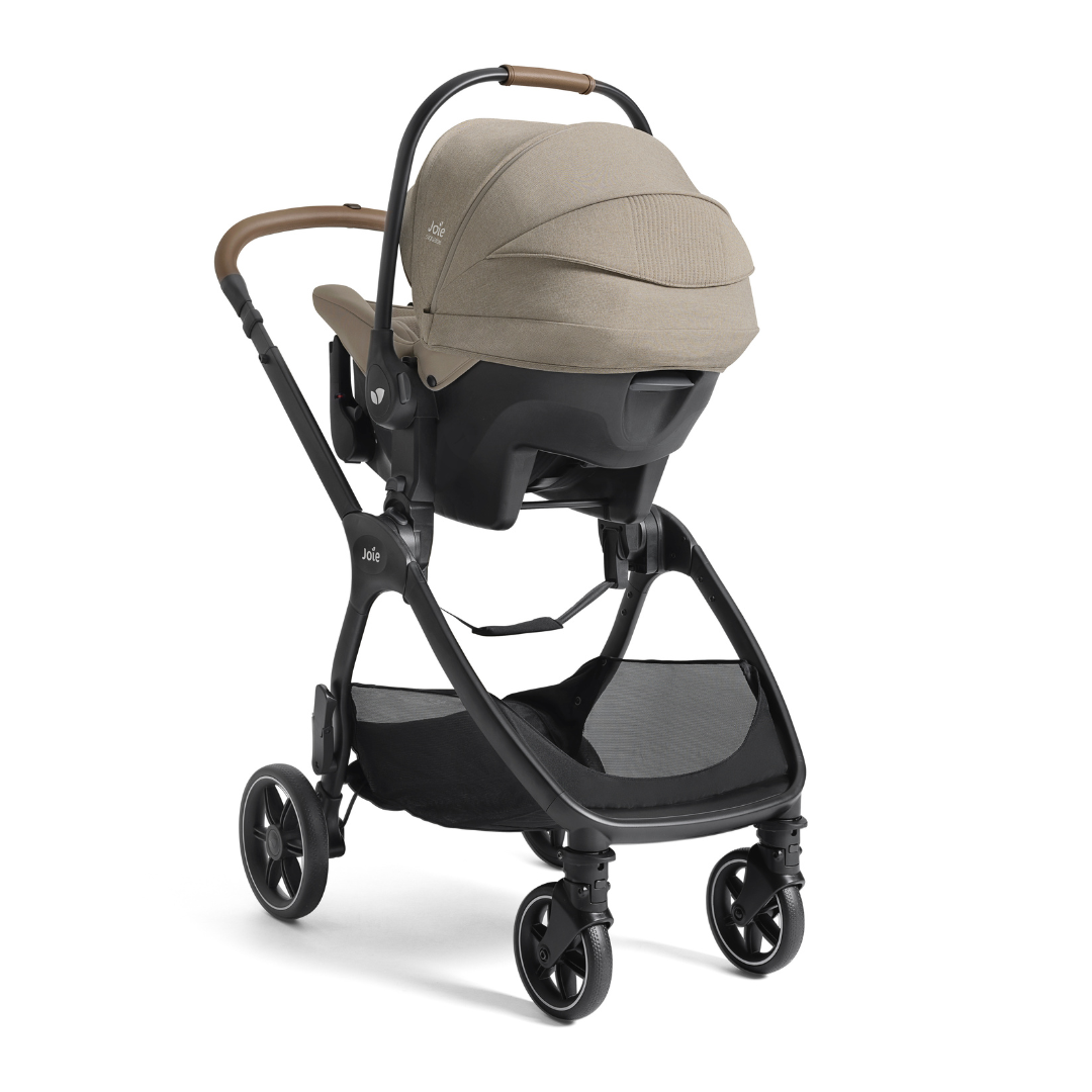 Carucior Multifunctional 3 in 1 Joie Valora Signature Sandstone cu Landou si Scoica Auto