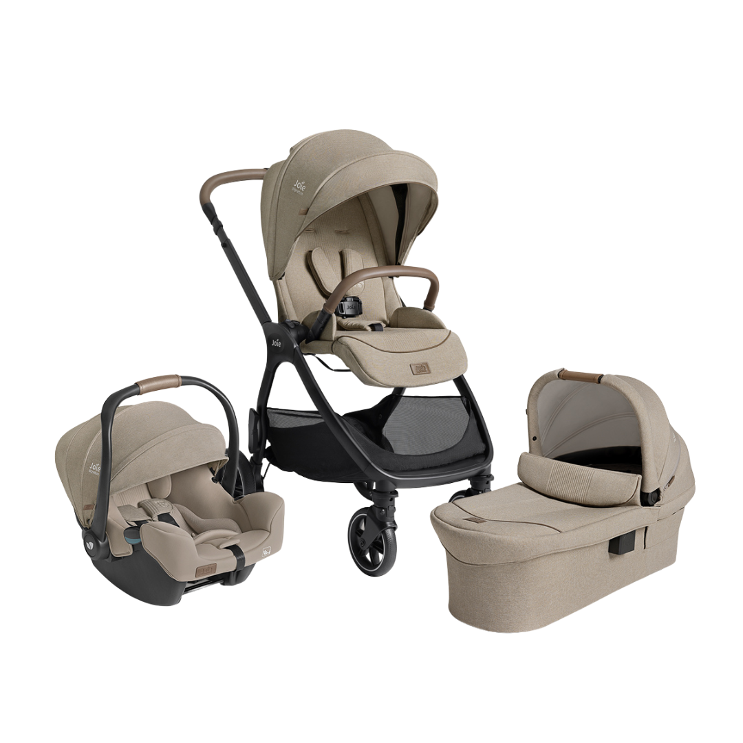 Carucior Multifunctional 3 in 1 Joie Valora Signature Sandstone cu Landou si Scoica Auto