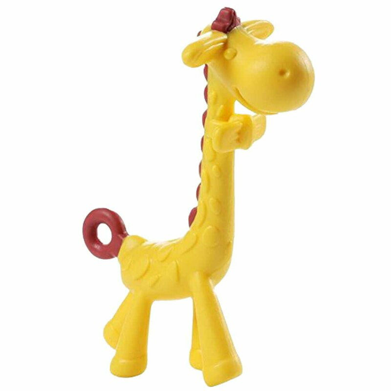 Jucarie de dentitie, Bocioland, Amelioareaza gingiile dureroase, Design ergonomic, Fara BPA, 0 luni+, Giraffe Yellow/Red