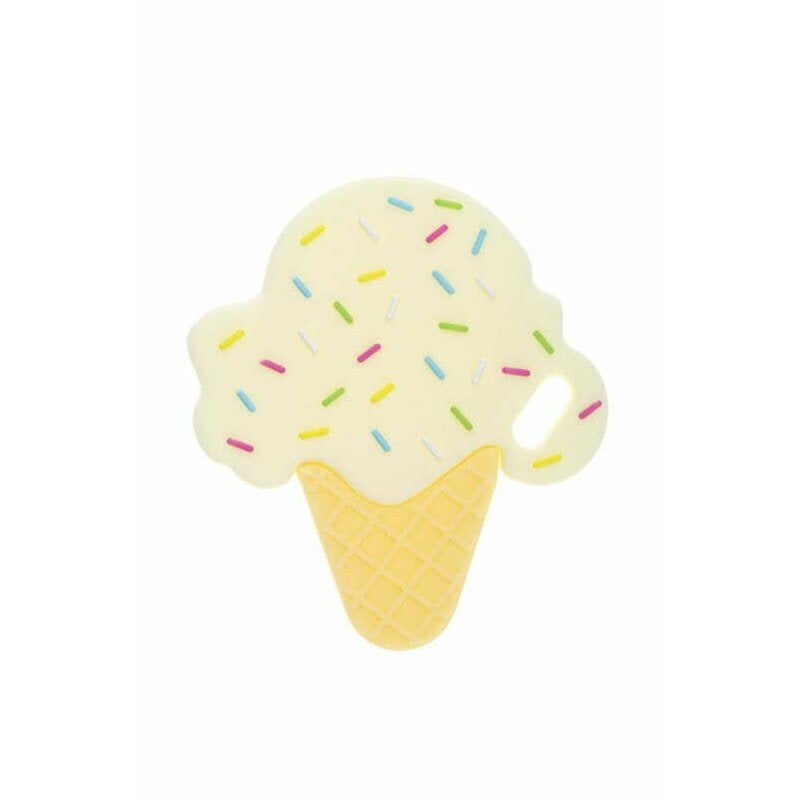 Jucarie de dentitie Bocioland din silicon, model Ice Vanilla