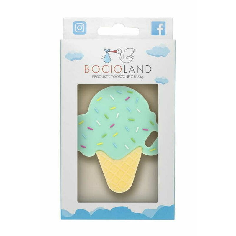 Jucarie de dentitie Bocioland Mint Ice - detaliu material