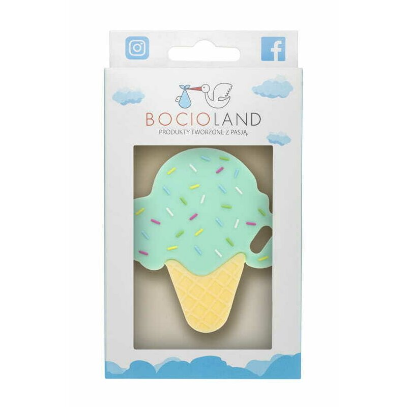 Jucărie de dentiție Bocioland silicon, Mint Ice, imaginea 5