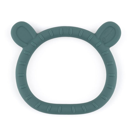 Jucarie dentitie, Petite&Mars, Ursulet, Moale, Efect calmant al gingiilor, Silicon, Fara BPA, 0 luni+, Verde