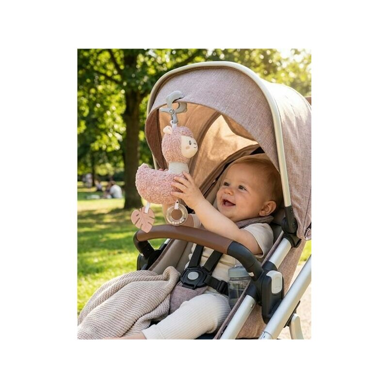 Jucarie interactiva, New Baby, Pentru atasare la patut sau carucior, Dezvolta abilitatile motorii, Include si jucarie pentru dentitie, Fara BPA, 0 luni+, Lama