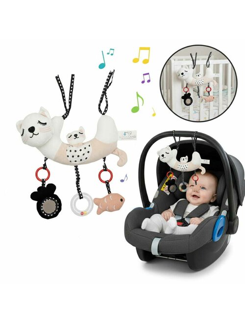 Jucărie Pătuț Cărucior Bocioland Kitten Oglindă Texturi Variate 0 Luni+ 30 cm