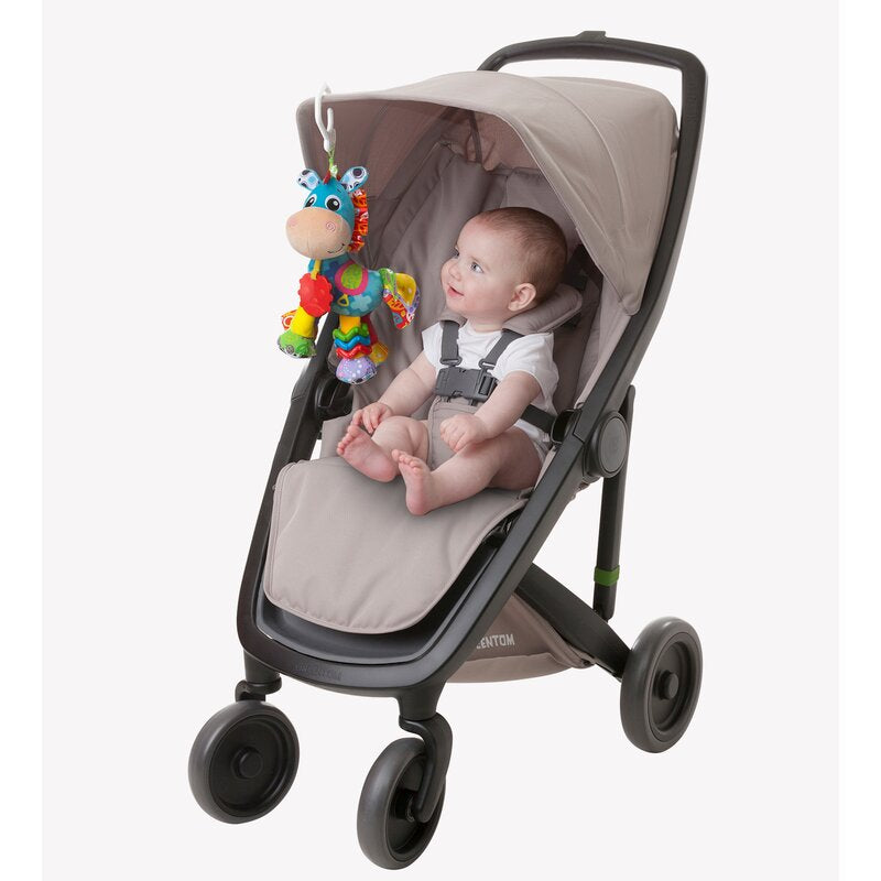 Jucarie, Playgro, Pentru carucior, scoica auto si patut, Cu jucarie de dentitie, Cu sunete, Activity Friend Clip Clop, 39 cm