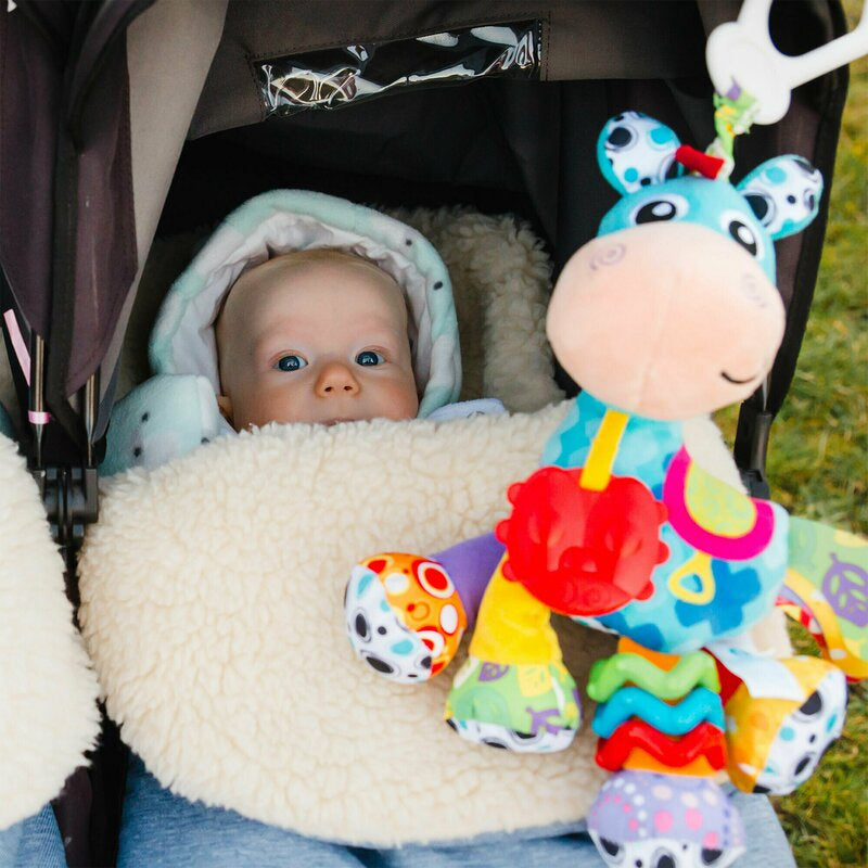 Jucarie, Playgro, Pentru carucior, scoica auto si patut, Cu jucarie de dentitie, Cu sunete, Activity Friend Clip Clop, 39 cm