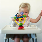 Jucarie, Playgro, Pentru scaunul de masa, Cu ventuza, Cu activitati, Rotativa, High chair Spinning Toy, 19.5 cm