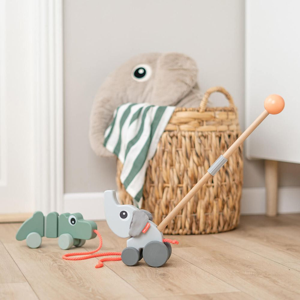 Jucarie Push Along Done by Deer din lemn Elphee Grey