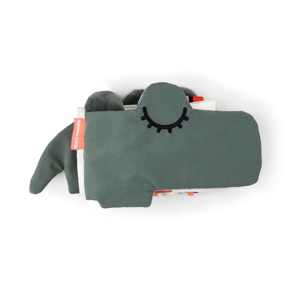 Jucarie senzoriala carticica de plus Fold-Out Done by Deer Croco Green