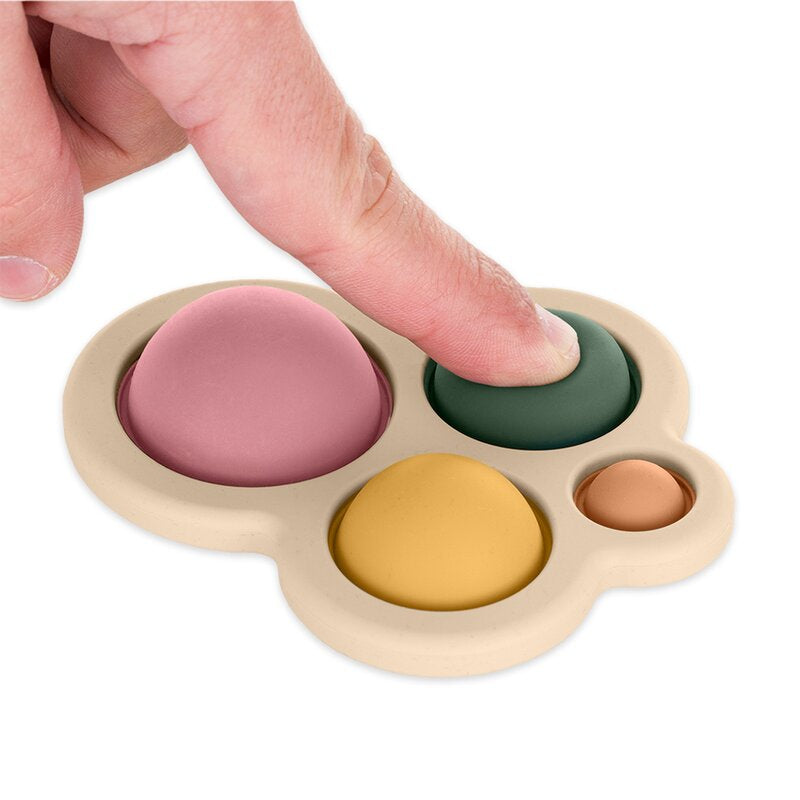 Jucarie senzoriala Petite&Mars Chill Out din silicon 6 luni+ Roz, imagine 1