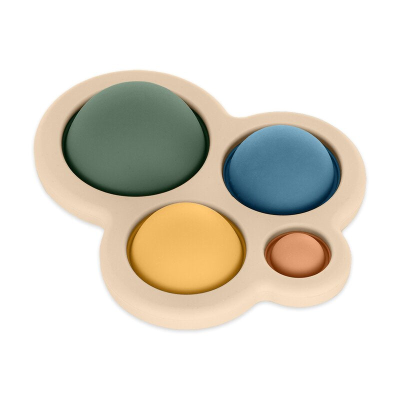 Jucarie senzoriala, Petite&Mars, Chill out, Din silicon, 11 cm, 6 luni+, Verde