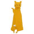 Jucarie textila New Baby Baby Cat 30x30 cm, Mustar – jucăria cu pisică și colțuri înnodate