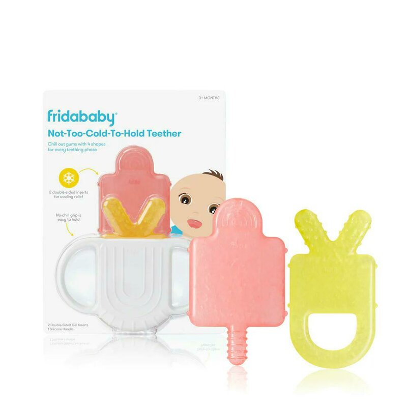 Jucarii dentitie, FridaBaby, 4 in 1, Calmeaza gingiile in timpul eruptiei dentare, 4 forme, Fabricat din silicon non-toxic, BPA-free, Multicolor