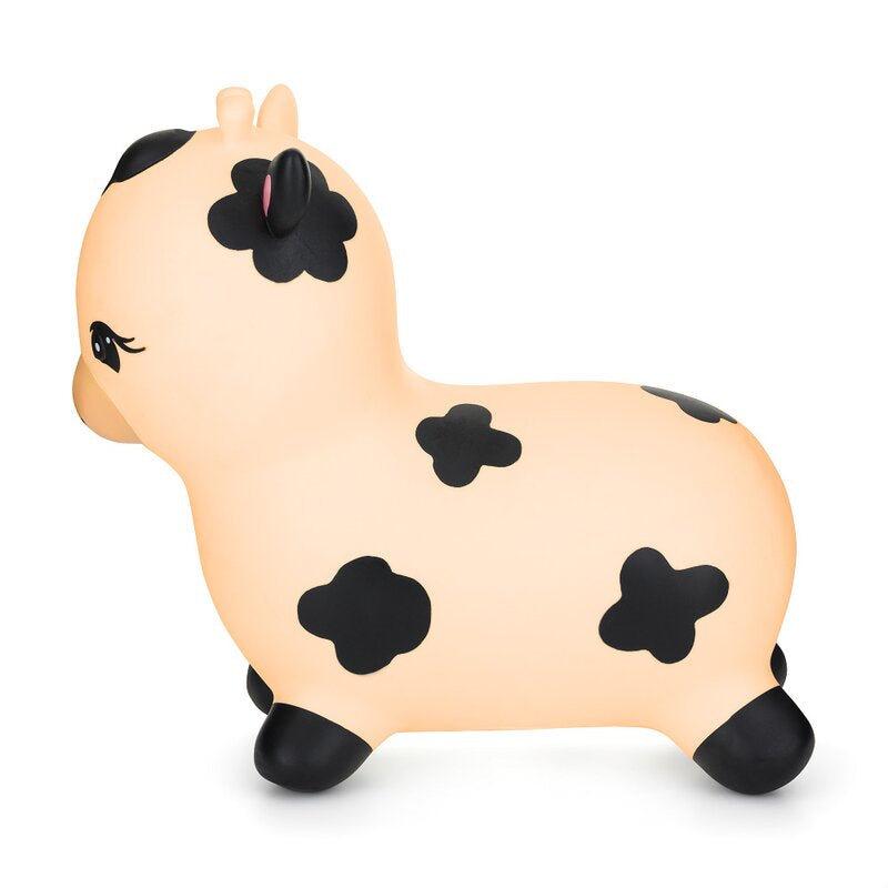 Jumper, Feedo, In forma de vacuta, Cu pompa inclusa, Din cauciuc, Pana la 70 kg, 50x46x23 cm, 36 luni+, Cream