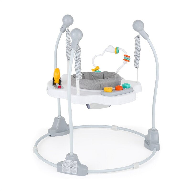 Jumper interactiv, Feedo, Pliabil, Cu scaun rotativ 360 grade, Cu panou de activitati, Pana la 25 kg,, 83x83x86 cm,6 luni+, Multicolor