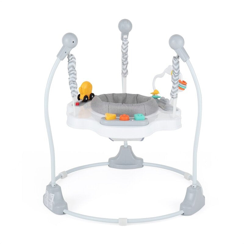 Jumper interactiv, Feedo, Pliabil, Cu scaun rotativ 360 grade, Cu panou de activitati, Pana la 25 kg,, 83x83x86 cm,6 luni+, Multicolor