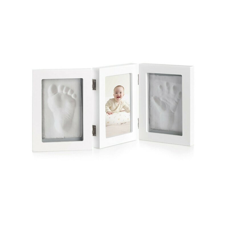 Kit ramă foto Jane cu mulaj amprentă mânuță și picioruș, White