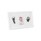 Kit ramă foto triplă Jane cu cerneală pentru amprente mânuță și picioruș, White