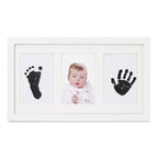 Kit ramă foto triplă Jane cu cerneală pentru amprente mânuță și picioruș, White