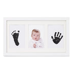 Kit ramă foto triplă Jane cu cerneală pentru amprente mânuță și picioruș, White